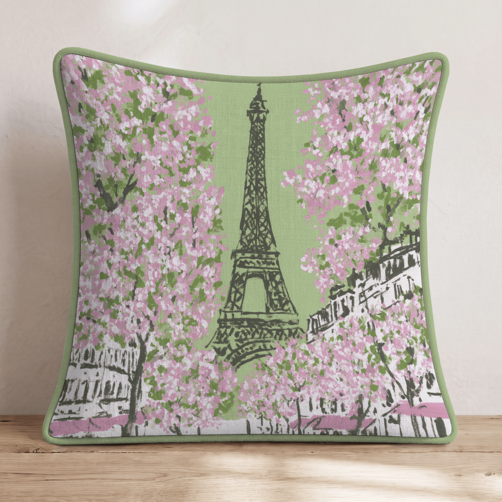 Paris in Bloom Throw Pillow - Hillcroft Home