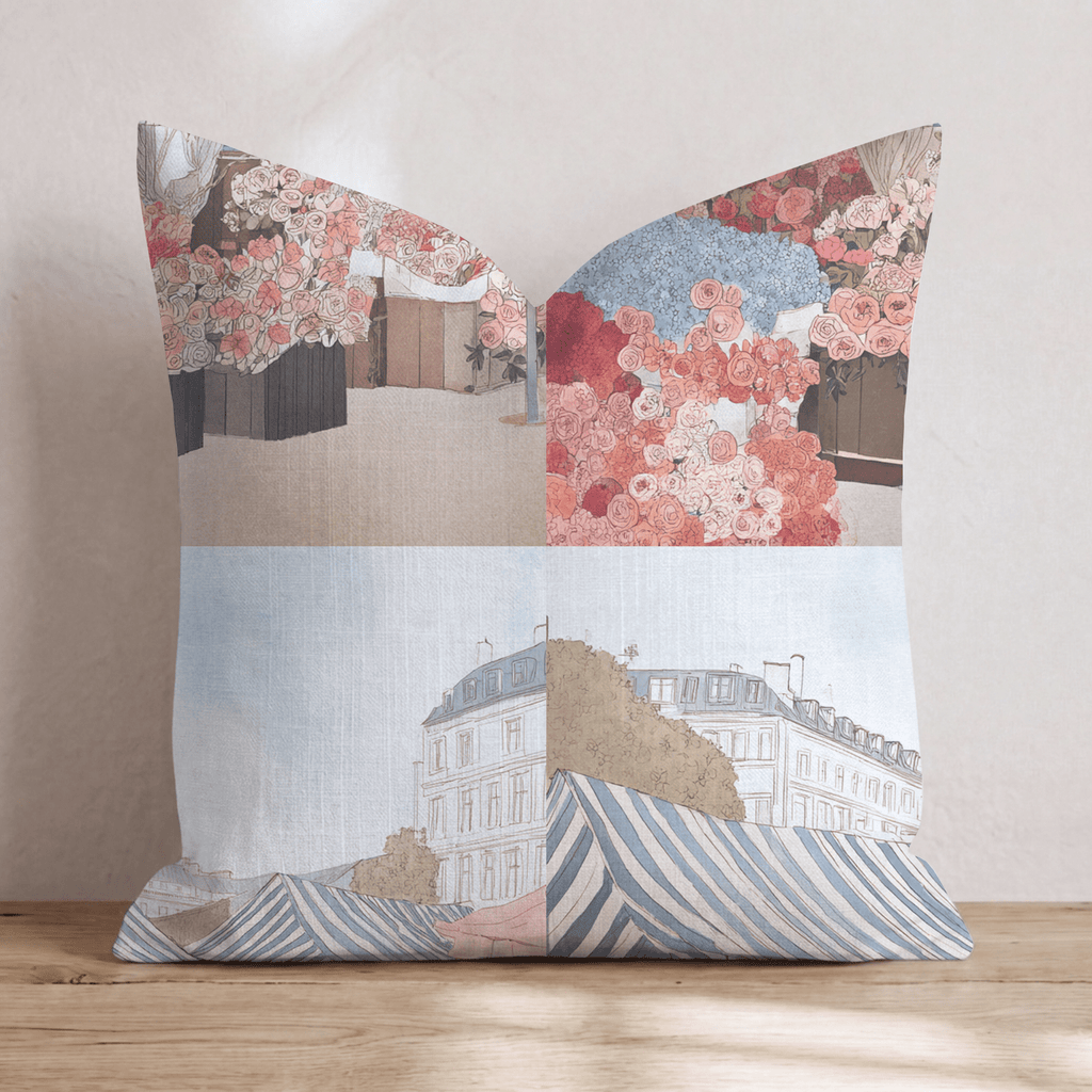 Parisian Fleur Market Throw Pillow - Hillcroft Home