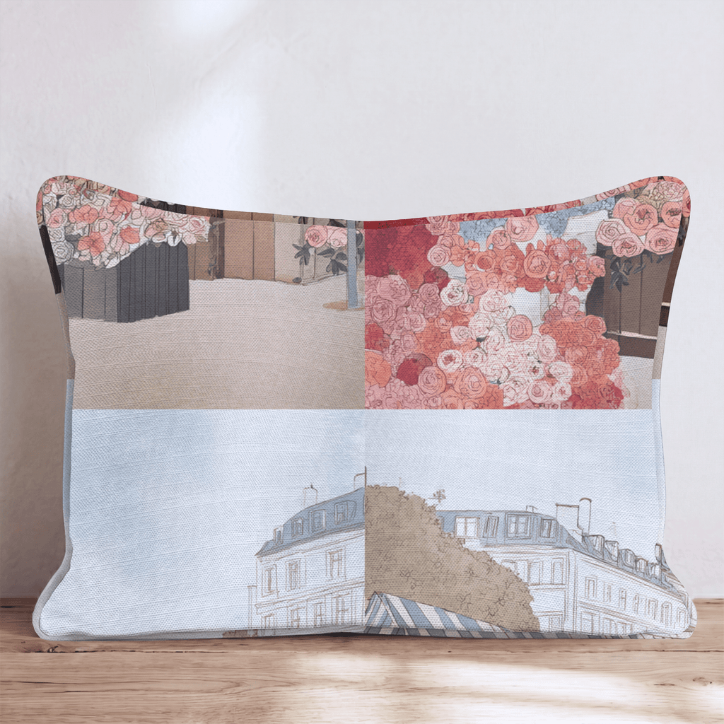 Parisian Fleur Market Throw Pillow - Hillcroft Home