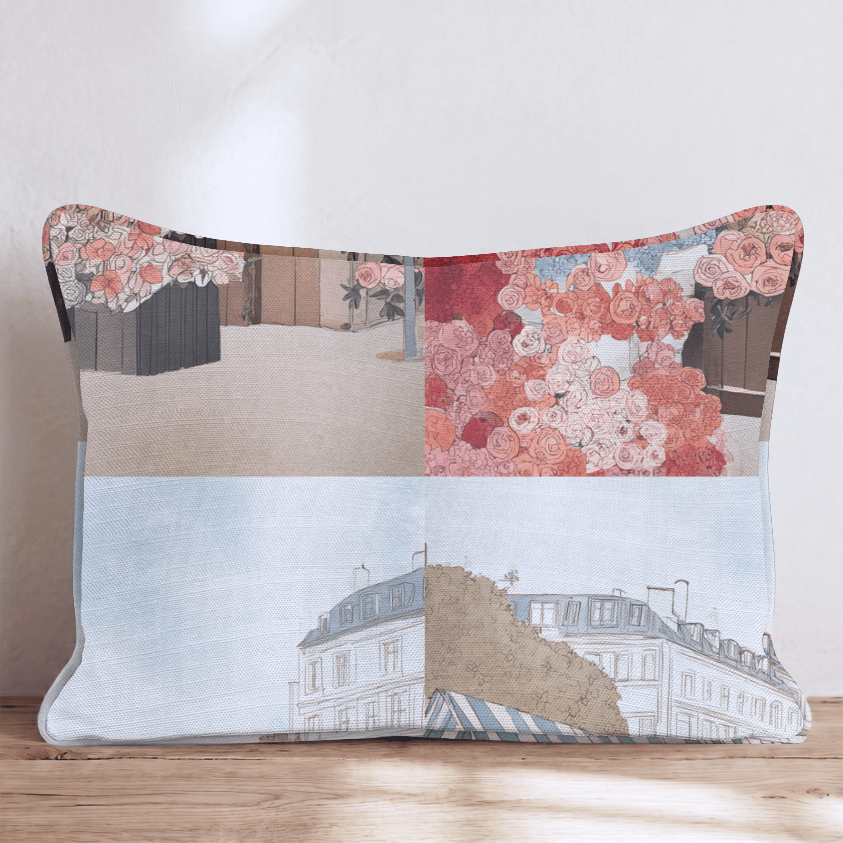 Parisian Fleur Market Throw Pillow - Hillcroft Home