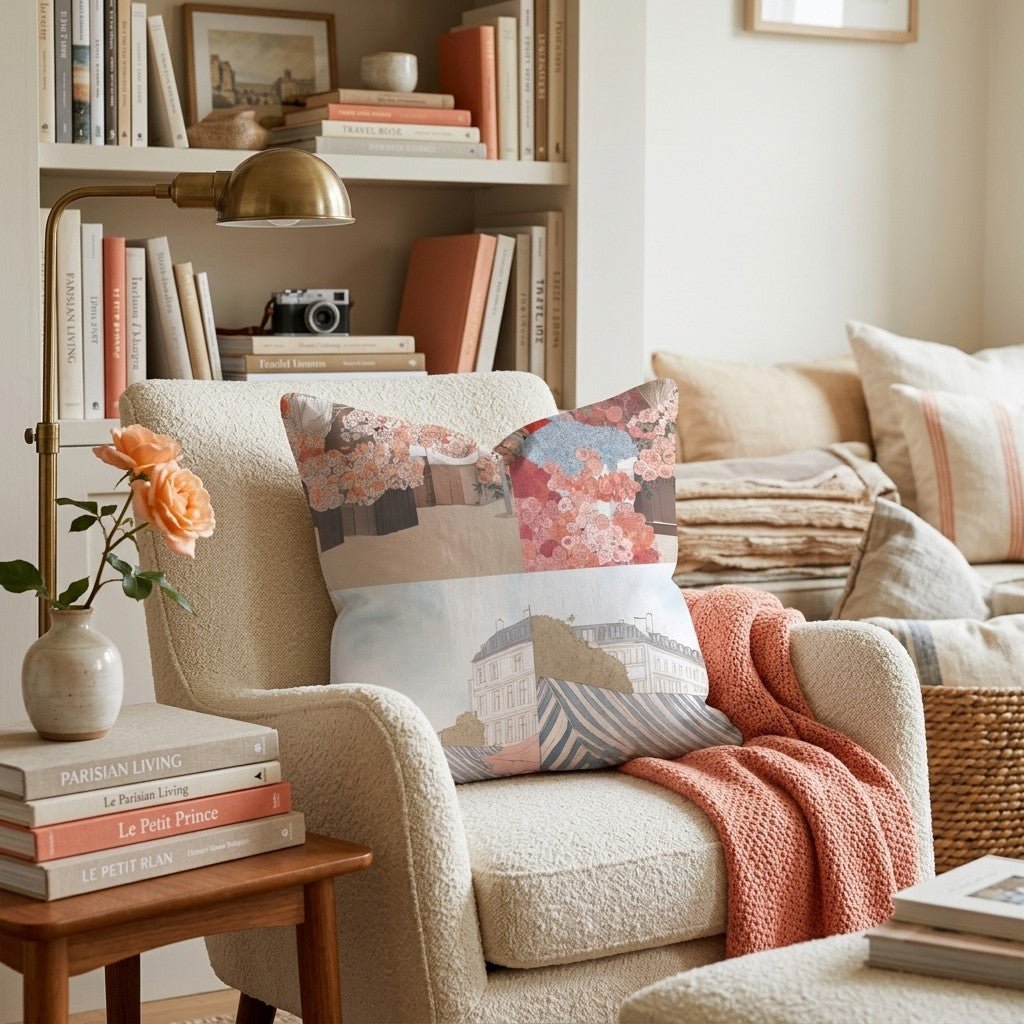 Parisian Fleur Market Throw Pillow - Hillcroft Home