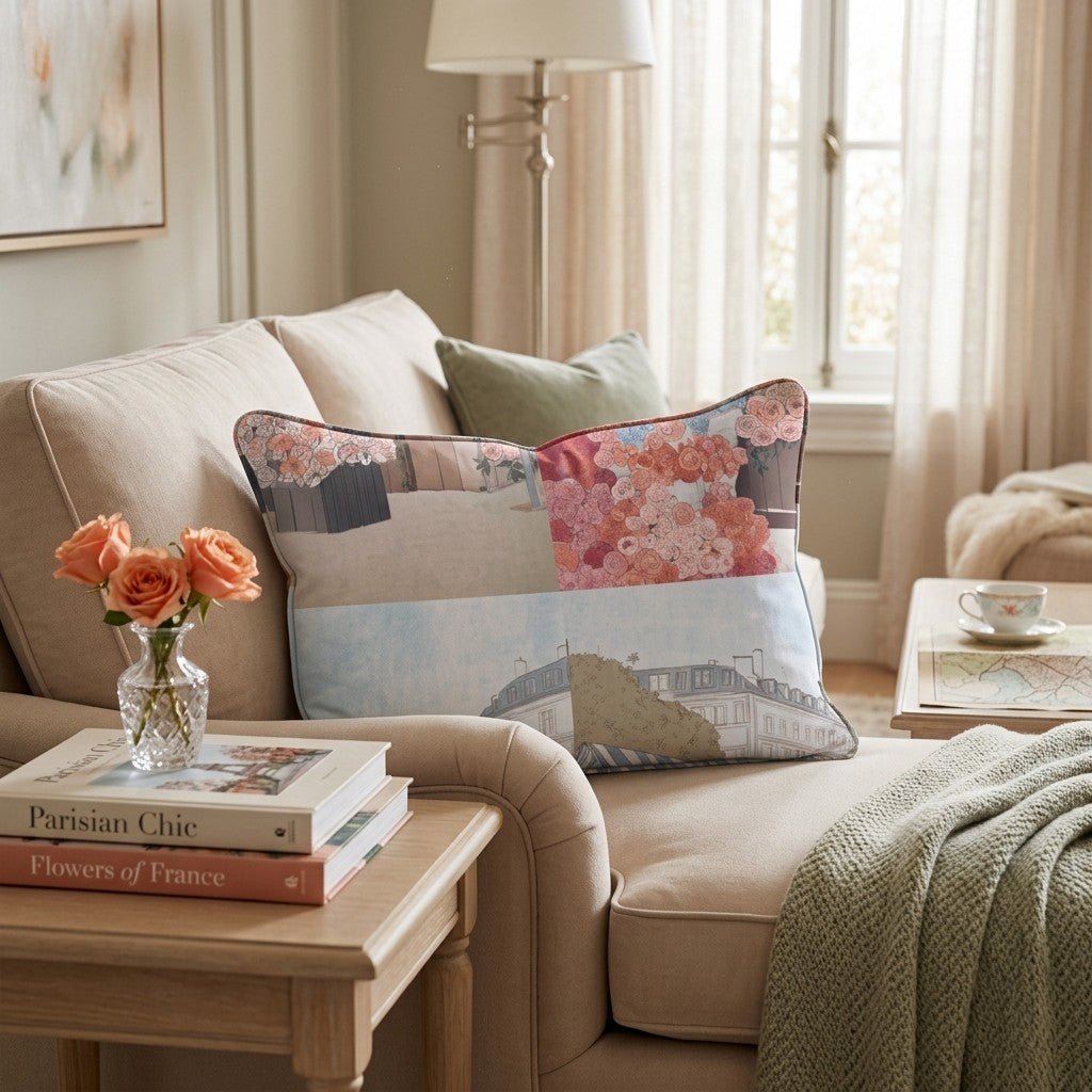 Parisian Fleur Market Throw Pillow - Hillcroft Home