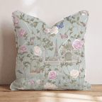 Parisian Rose Trellis Throw Pillow - Hillcroft Home