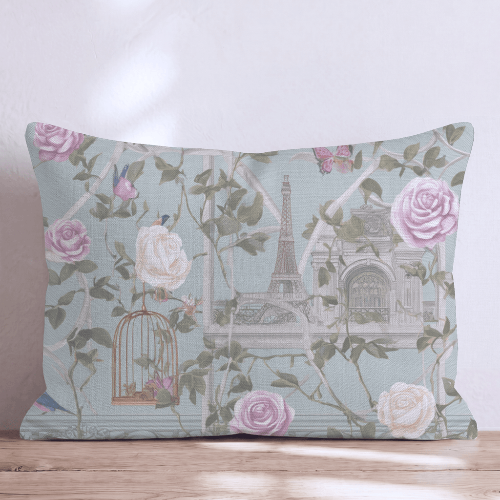 Parisian Rose Trellis Throw Pillow - Hillcroft Home