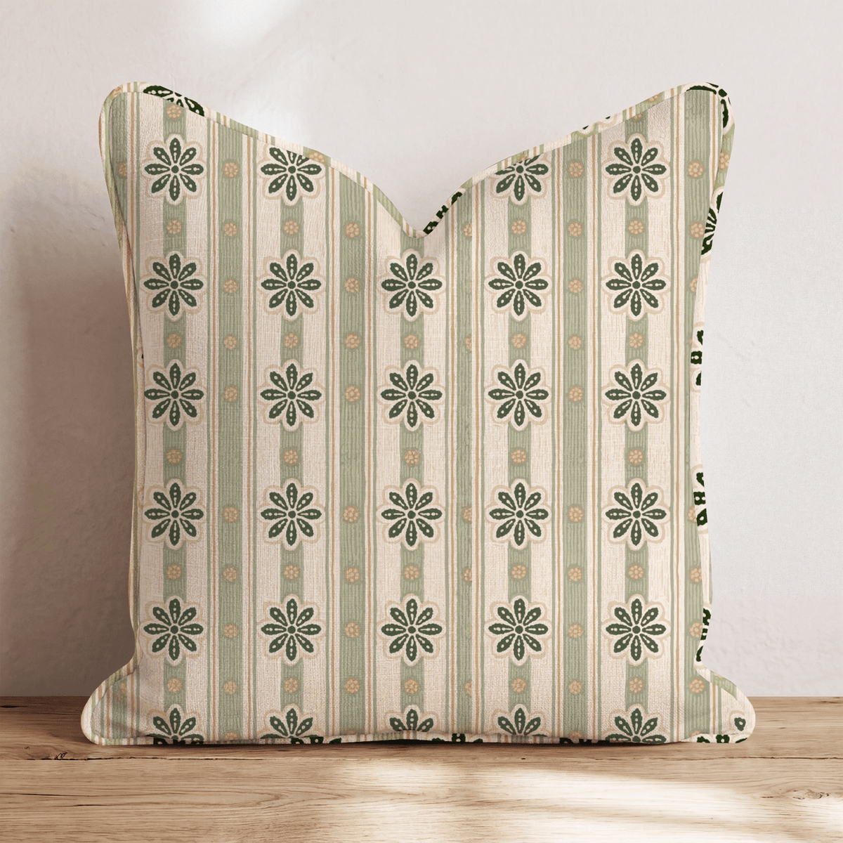 Parlor Daisy Stripe Throw Pillow throw pillow - Hillcroft Home
