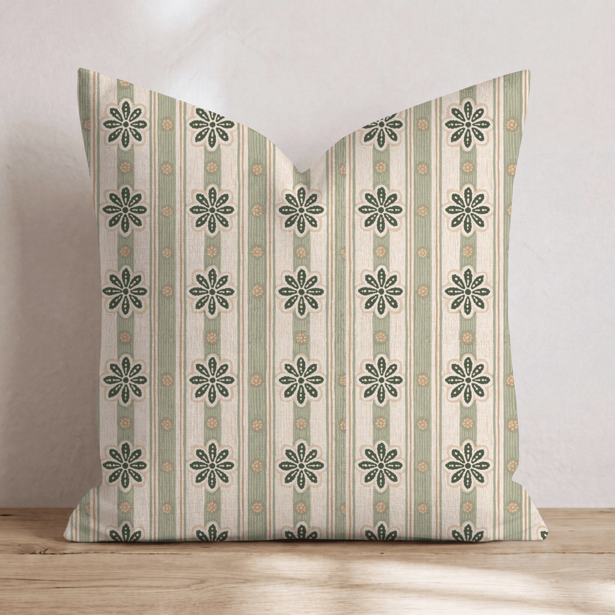 Parlor Daisy Stripe Throw Pillow throw pillow - Hillcroft Home