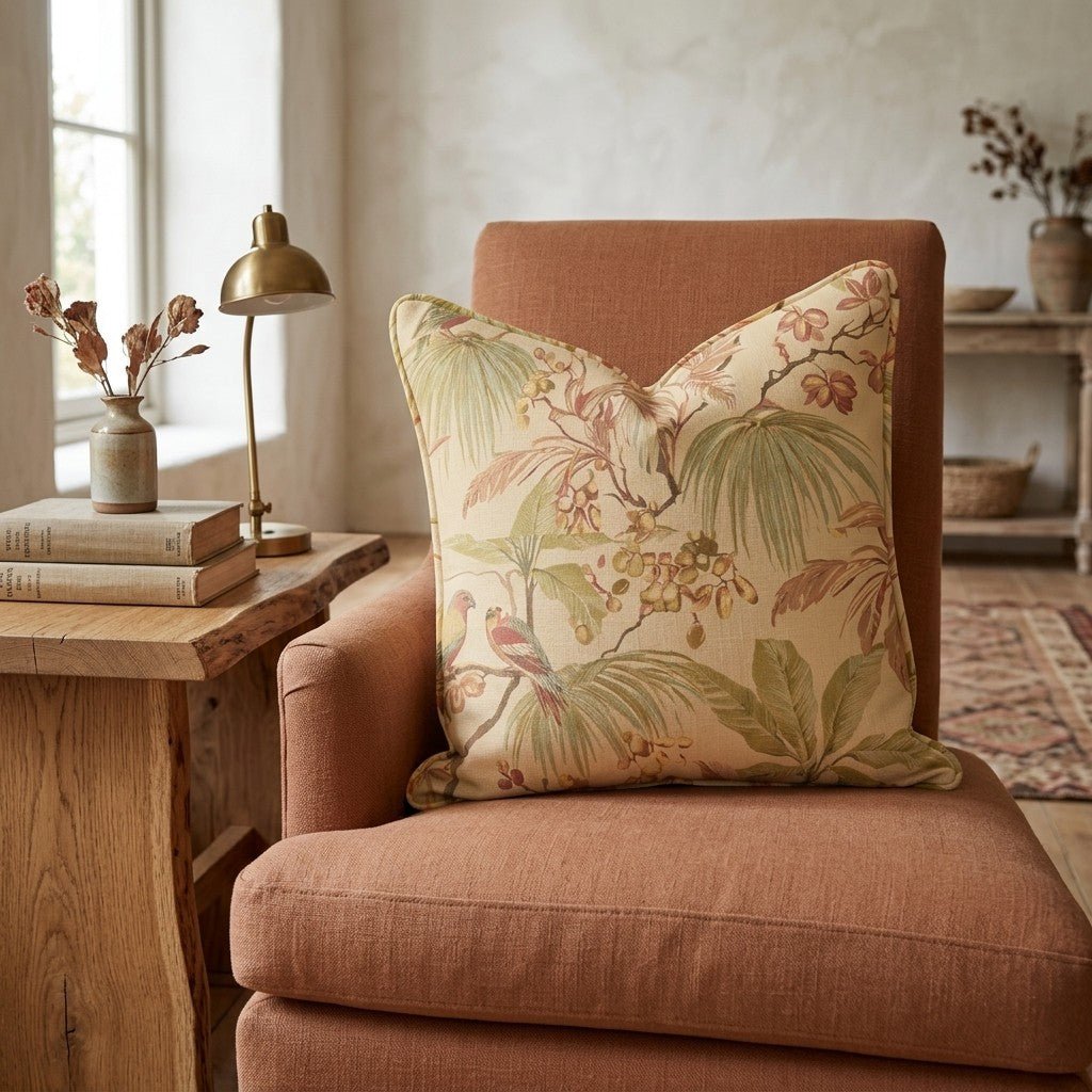 Parrot Palms Throw Pillow - Hillcroft Home