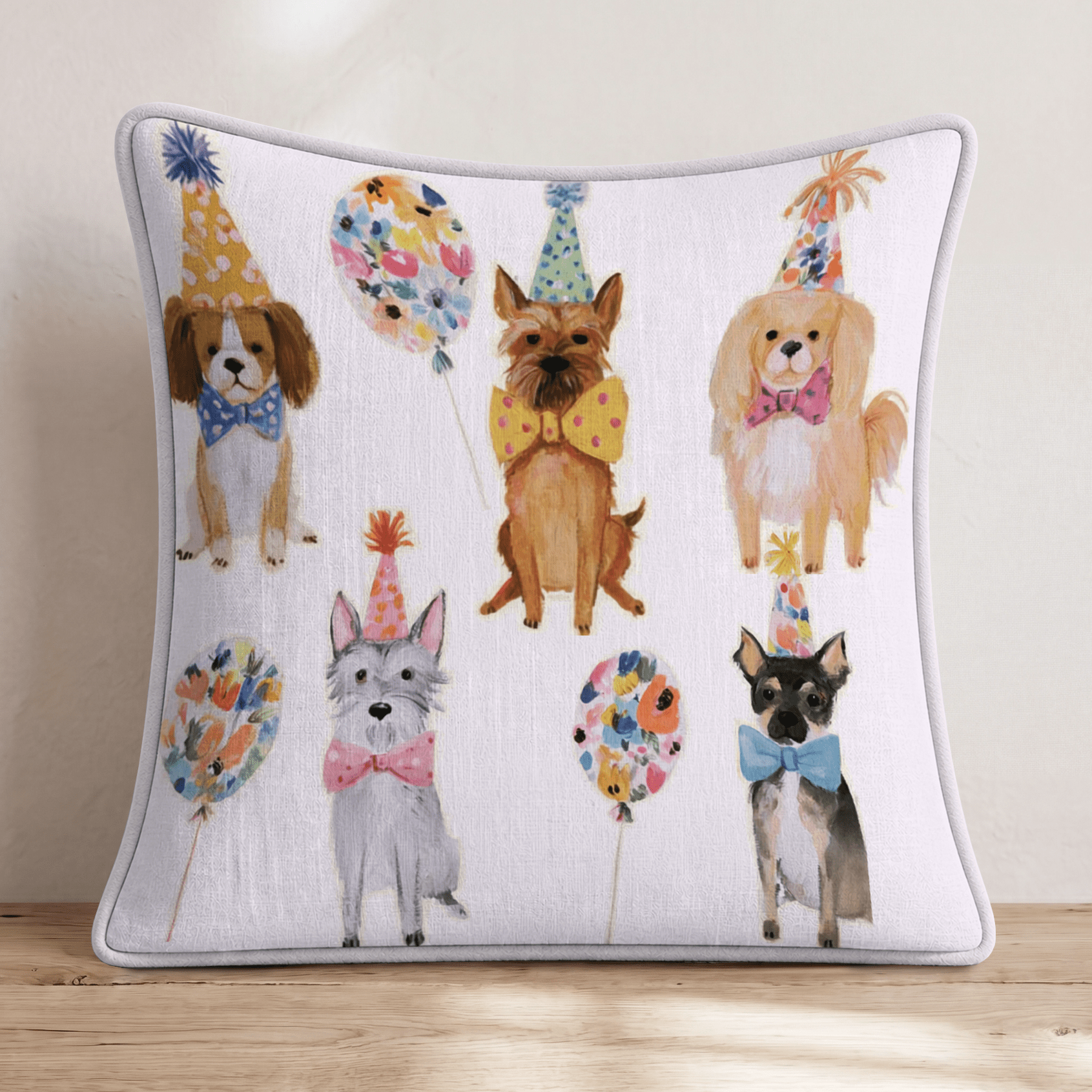 Party Pups Throw Pillow - Hillcroft Home
