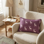 Pastel and Merlot Reindeer Throw Pillow - Hillcroft Home