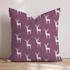 Pastel and Merlot Reindeer Throw Pillow - Hillcroft Home