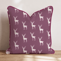Pastel and Merlot Reindeer Throw Pillow - Hillcroft Home
