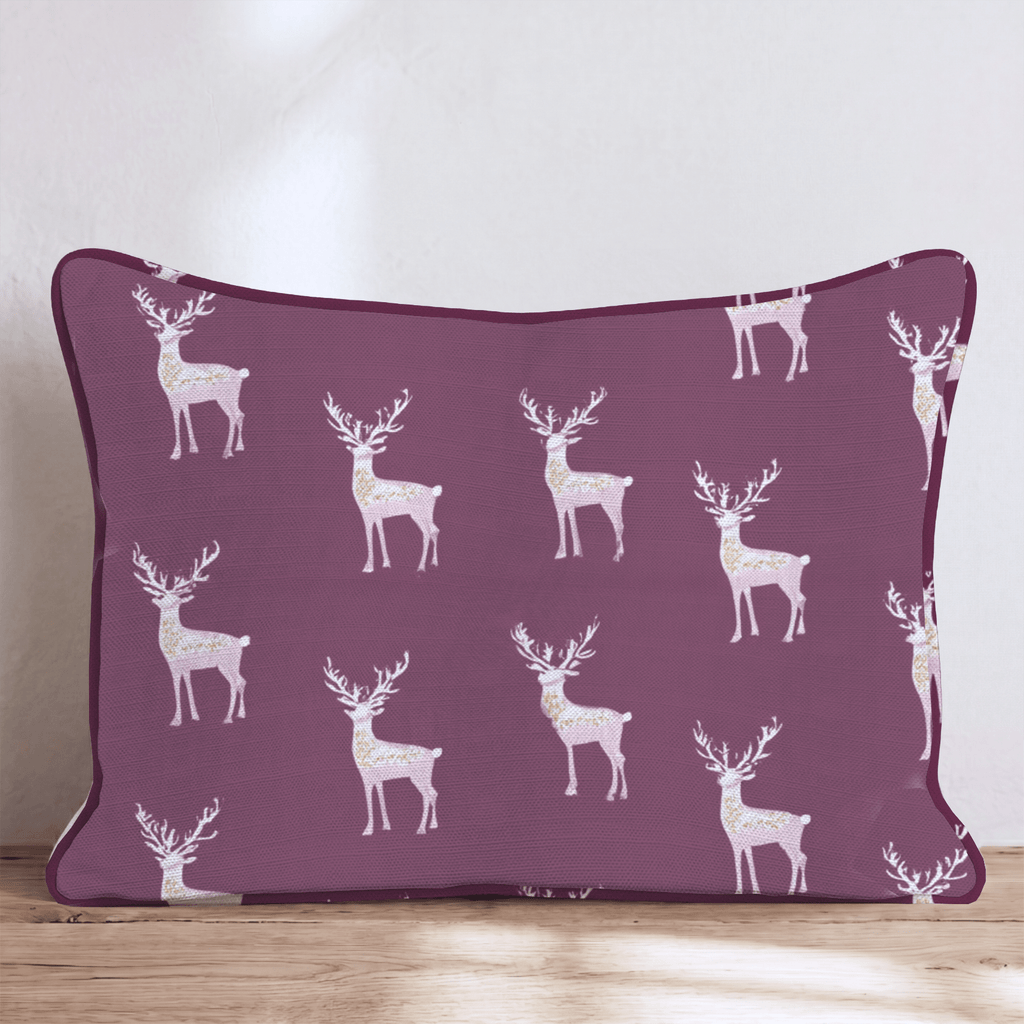 Pastel and Merlot Reindeer Throw Pillow - Hillcroft Home