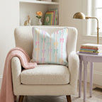 Pastel Bow Stripe Throw Pillow - Hillcroft Home