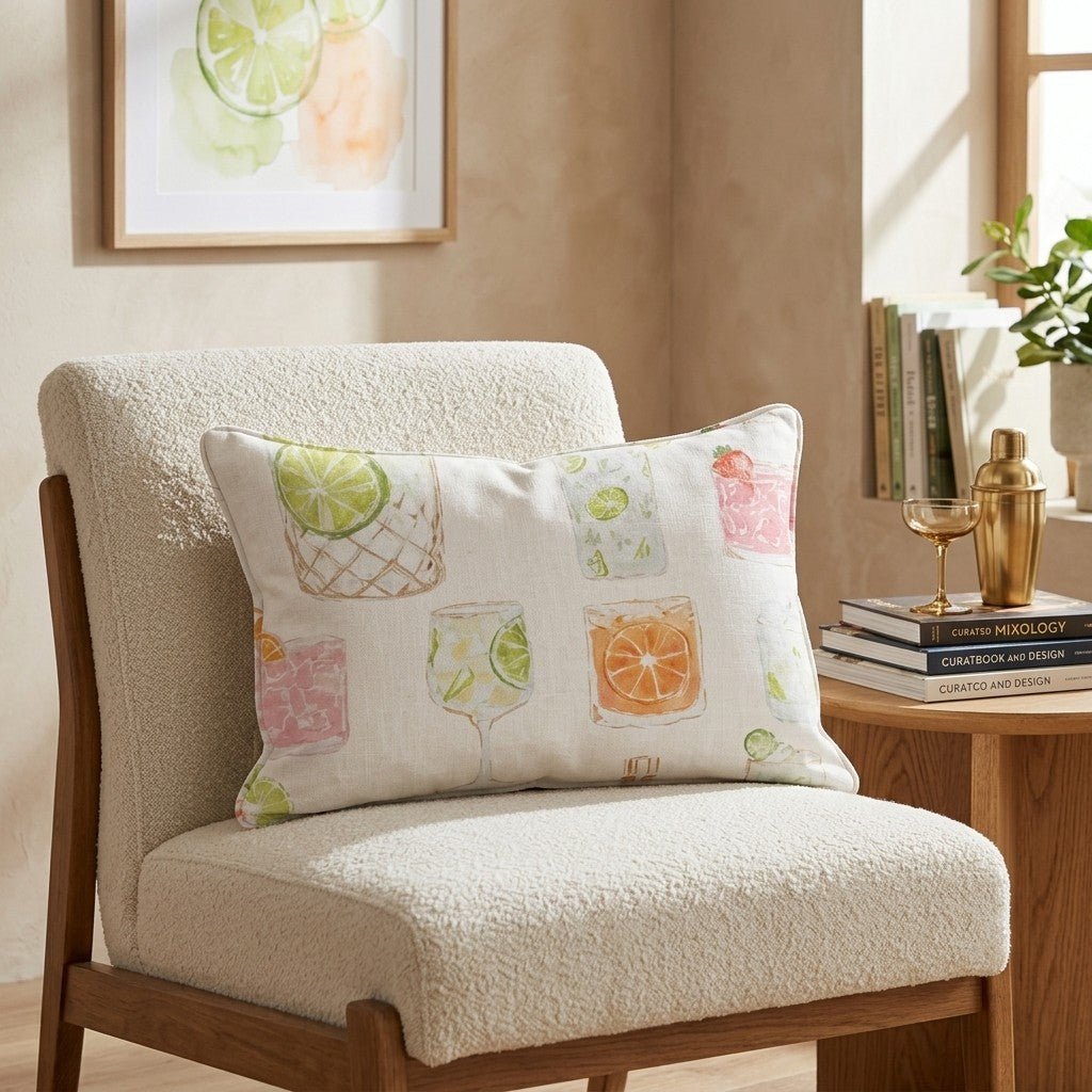 Pastel Cocktails Throw Pillow - Hillcroft Home