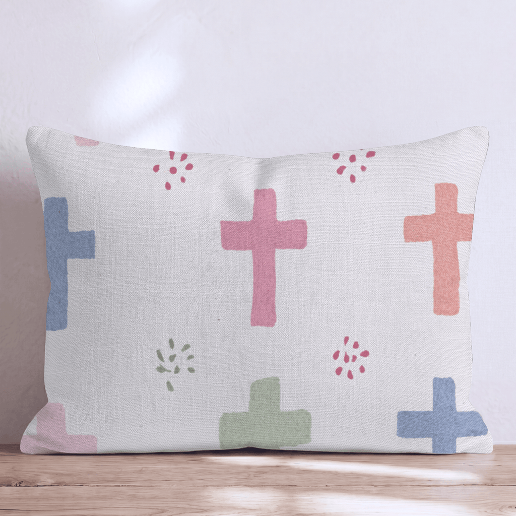 Pastel Crosses Throw Pillow - Hillcroft Home