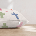 Pastel Crosses Throw Pillow - Hillcroft Home