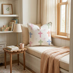 Pastel Crosses Throw Pillow - Hillcroft Home