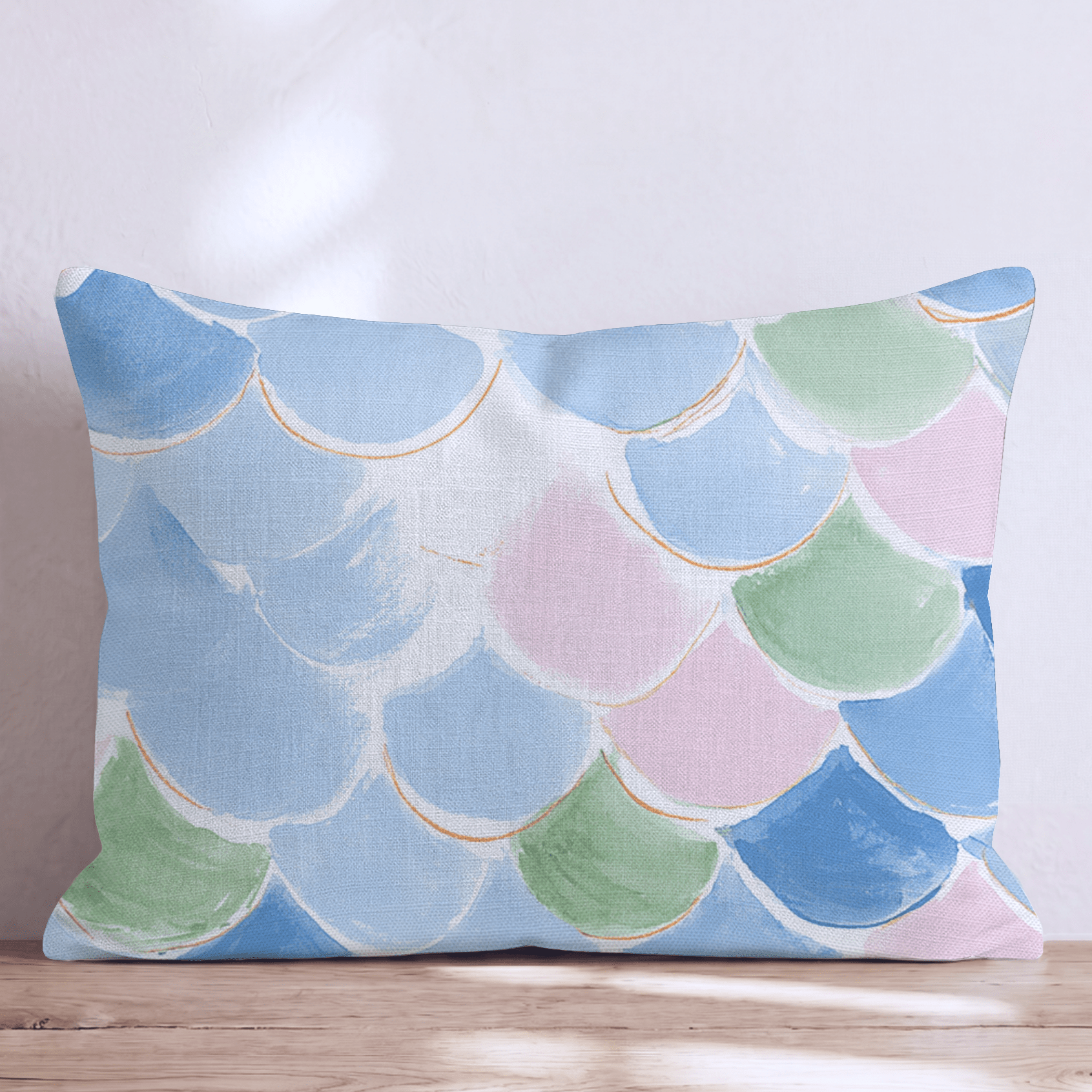 Pastel Fish Scales Throw Pillow - Hillcroft Home