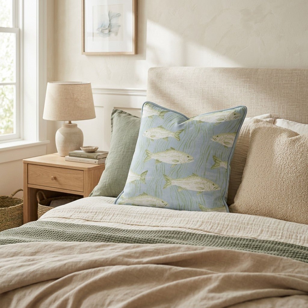 Pastel Fish Throw Pillow - Hillcroft Home