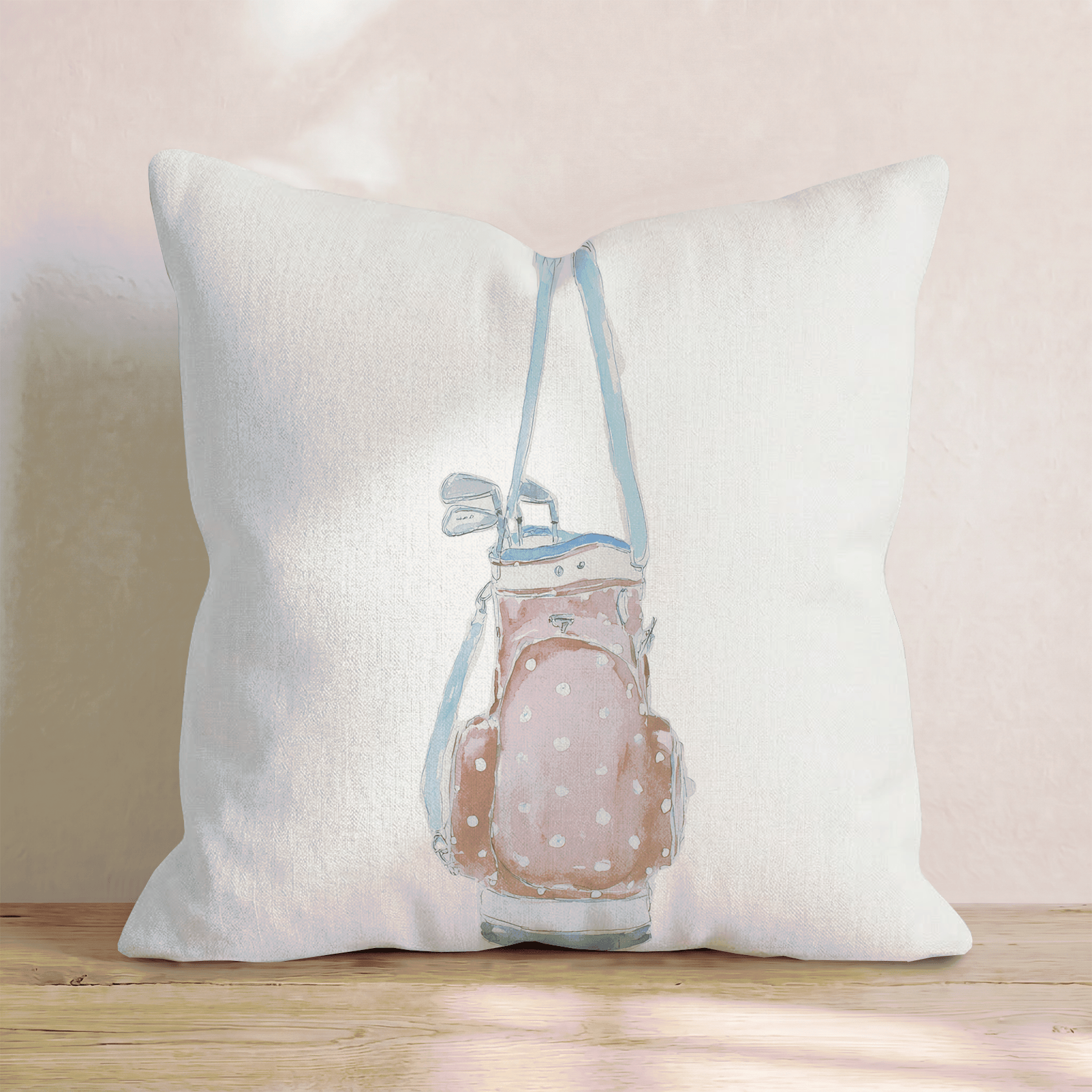 Pastel Golf Caddy Throw Pillow - Hillcroft Home