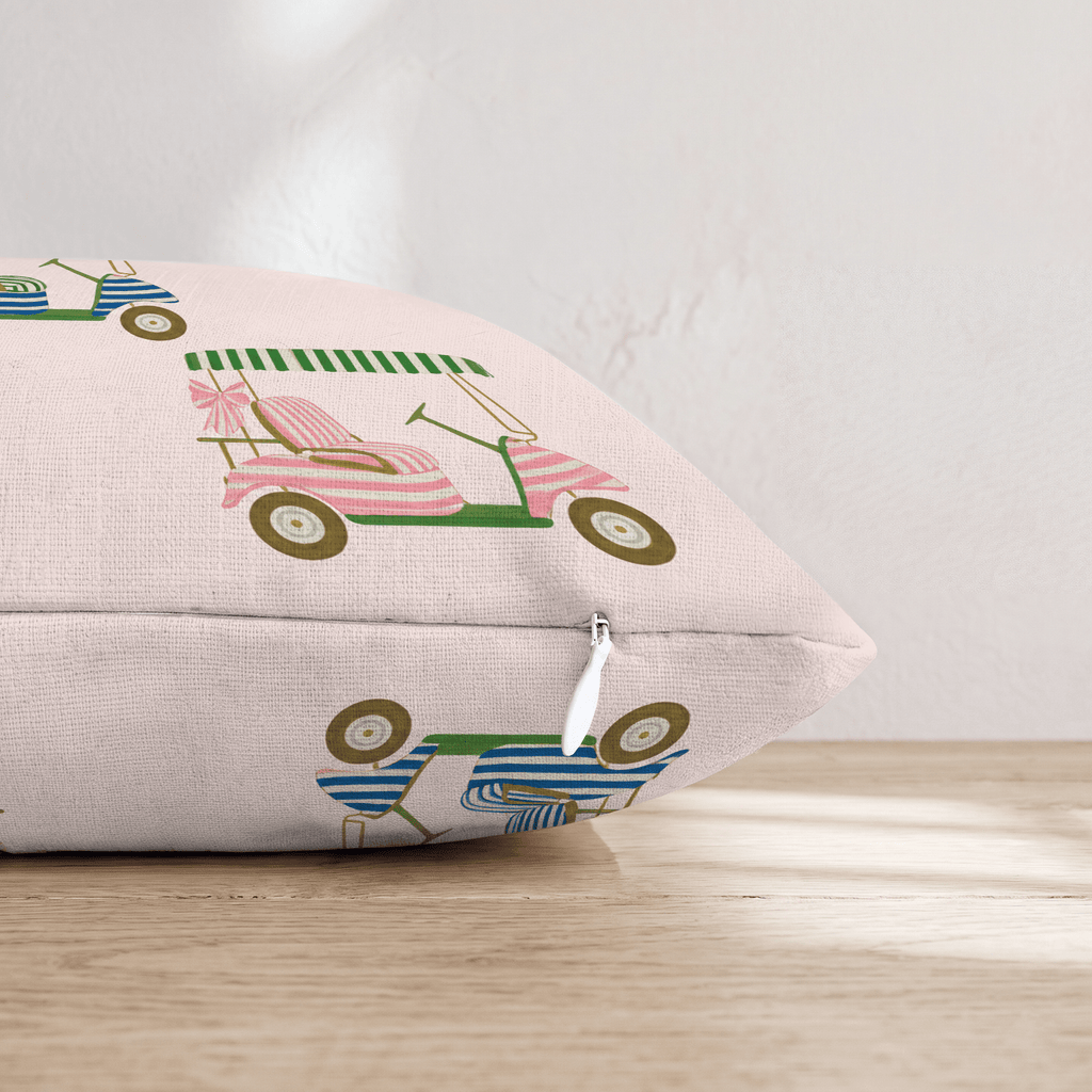 Pastel Golf Carts Throw Pillow - Hillcroft Home
