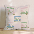 Pastel Golf Carts Throw Pillow - Hillcroft Home