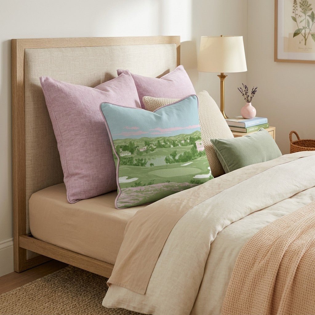 Pastel Golf Course Throw Pillow - Hillcroft Home