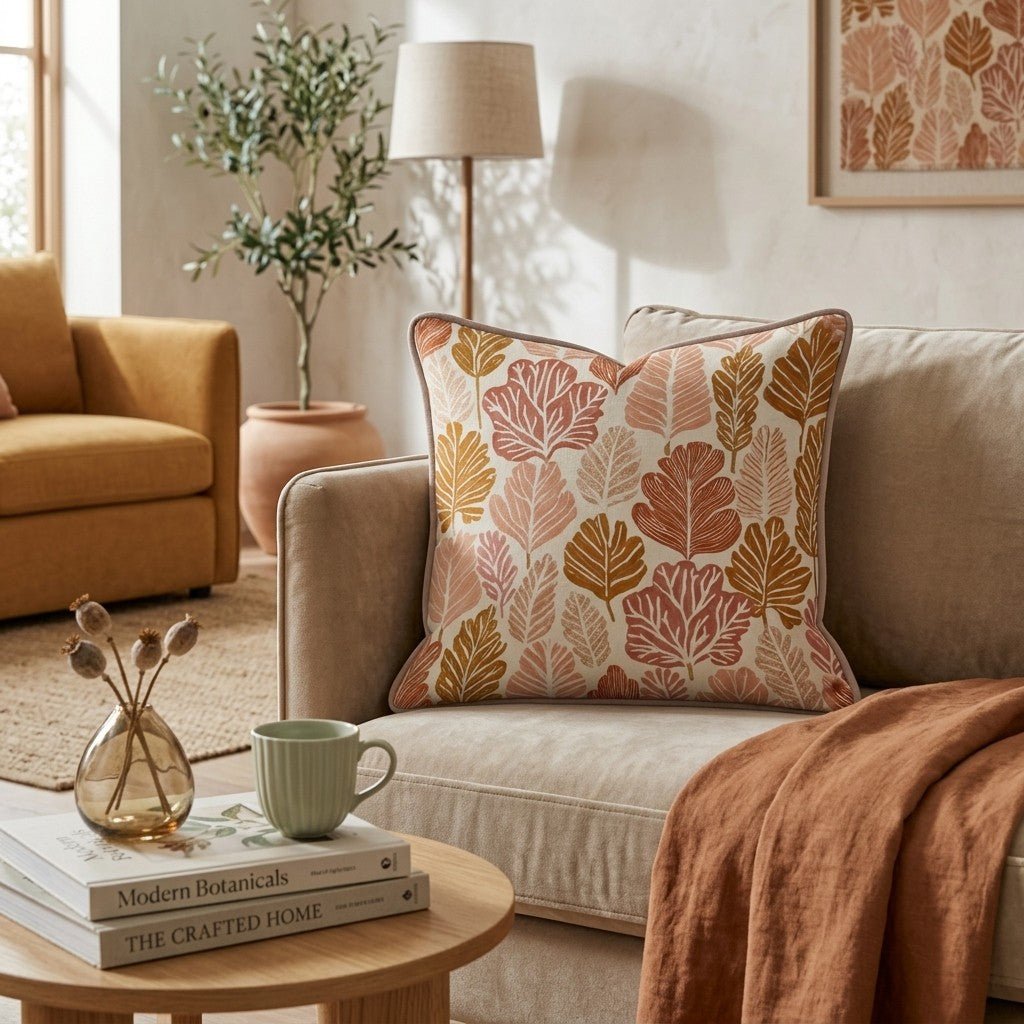 Pastel Leaf Garden Throw Pillow - Hillcroft Home