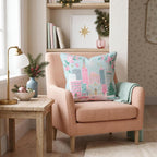 Pastel Manhattan Snowfall Throw Pillow throw pillow - Hillcroft Home