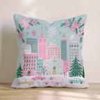 Pastel Manhattan Snowfall Throw Pillow - Hillcroft Home