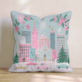Pastel Manhattan Snowfall Throw Pillow - Hillcroft Home