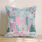 Pastel Manhattan Snowfall Throw Pillow - Hillcroft Home
