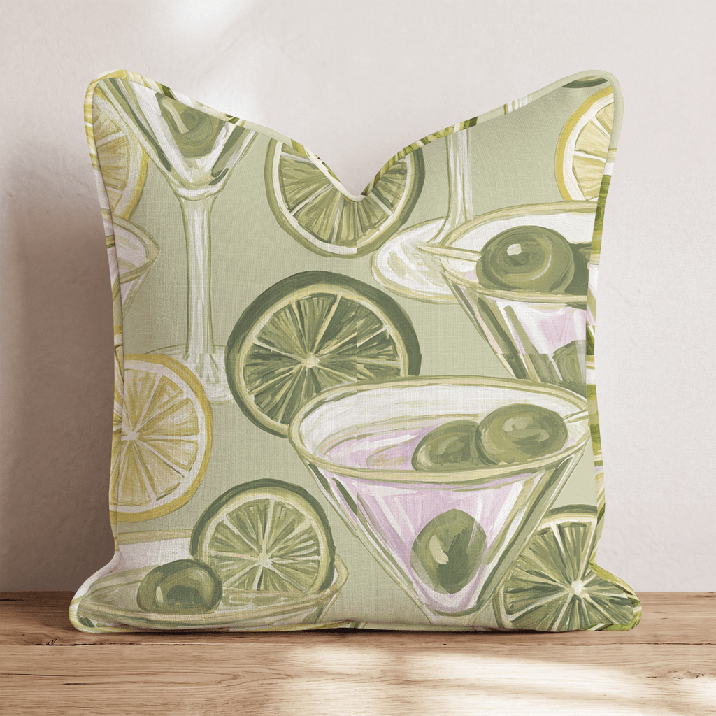 Pastel Martini Glasses Throw Pillow - Hillcroft Home