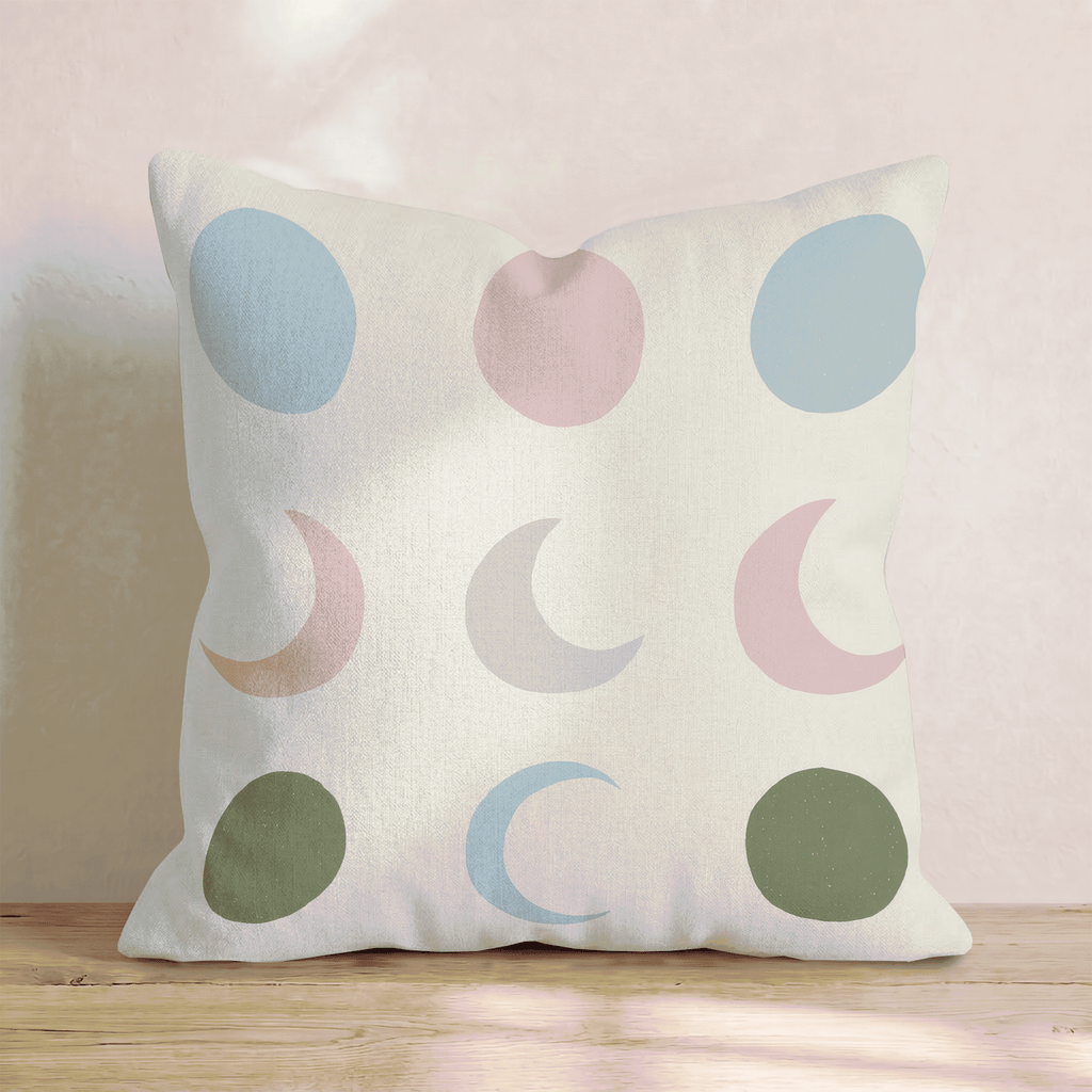Pastel Moon Phases Throw Pillow - Hillcroft Home