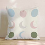 Pastel Moon Phases Throw Pillow - Hillcroft Home