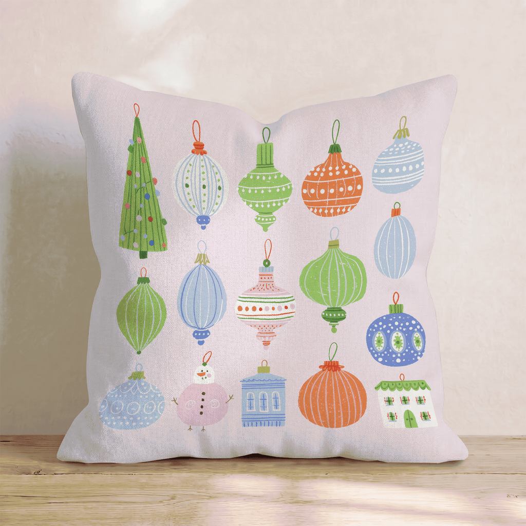 Pastel Ornament Set Throw Pillow - Hillcroft Home