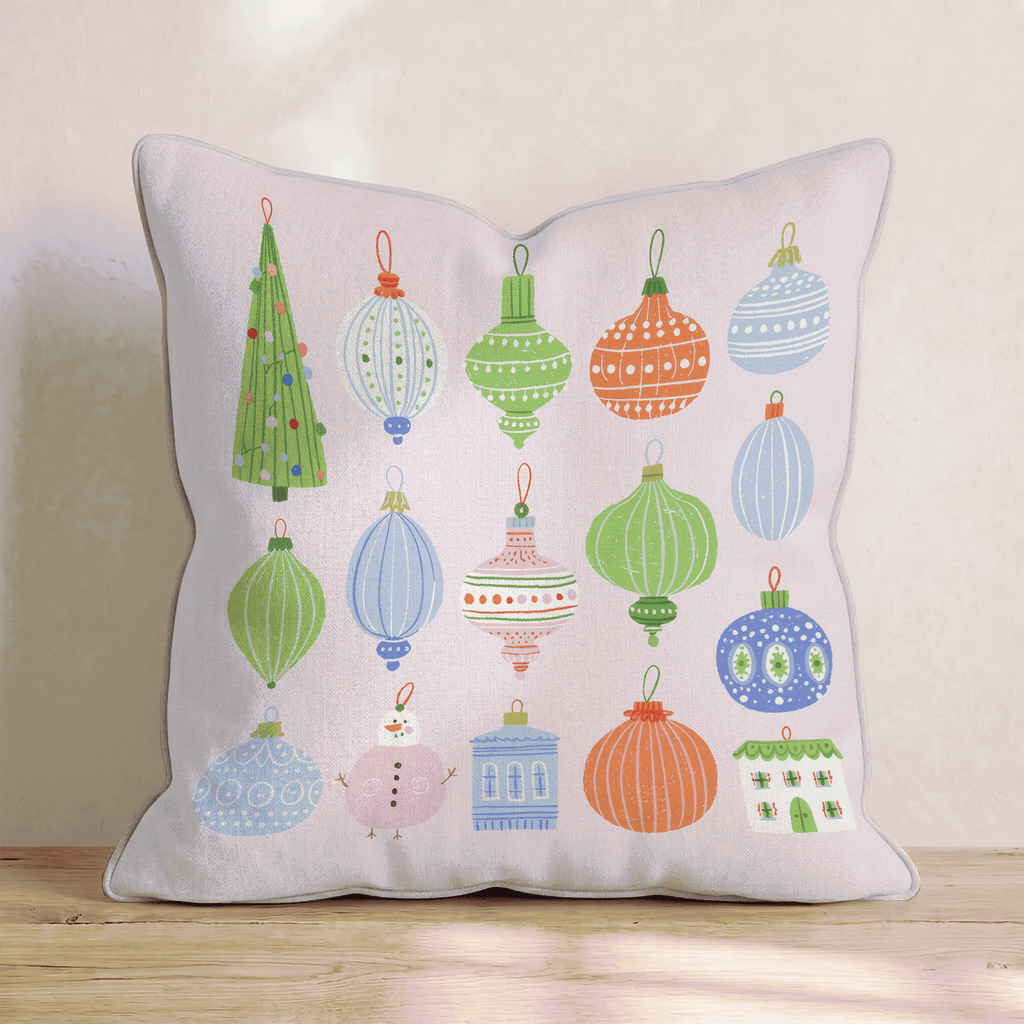 Pastel Ornament Set Throw Pillow - Hillcroft Home
