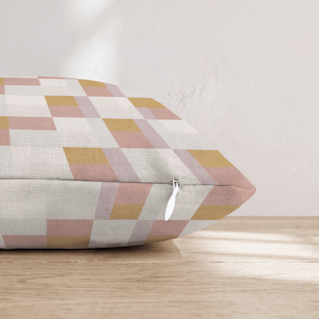Pastel Pixel Check Throw Pillow - Hillcroft Home