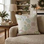 Pastel & Poinsetta Throw Pillow throw pillow - Hillcroft Home