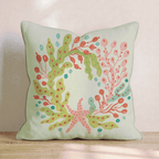 Pastel Shell Wreath Throw Pillow - Hillcroft Home