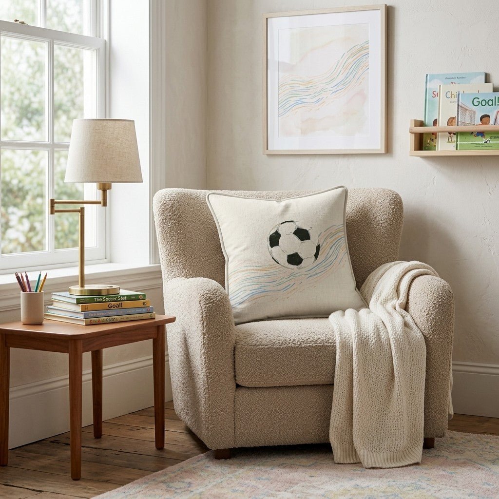 Pastel Soccer Throw Pillow - Hillcroft Home