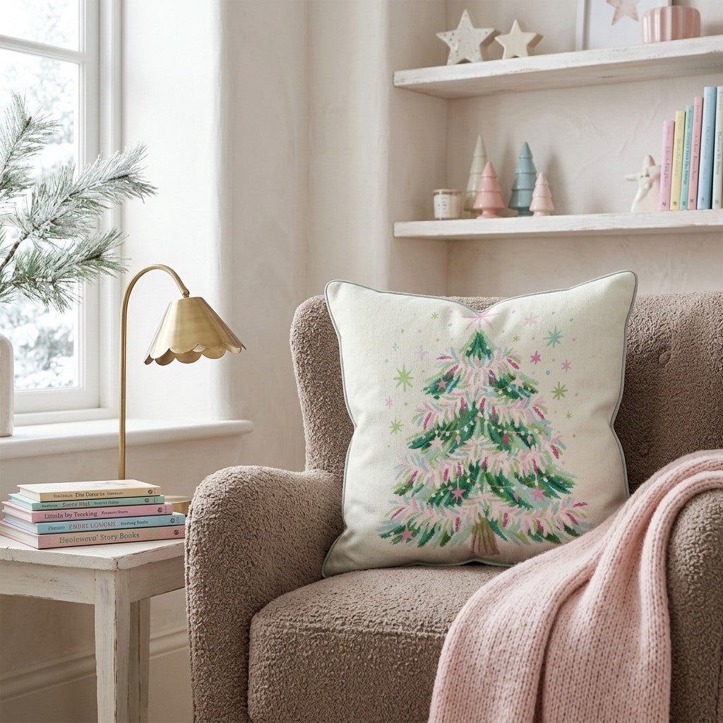 Pastel Stardust Fir Throw Pillow - Hillcroft Home