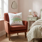 Pastel Stegosaurus_ Throw Pillow - Hillcroft Home
