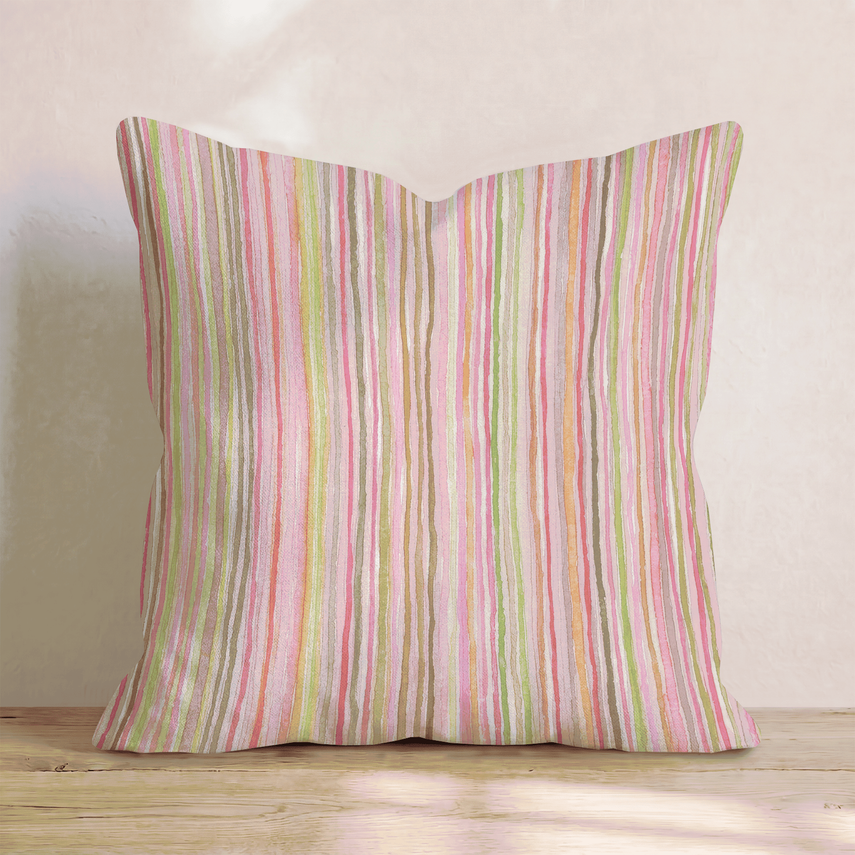 Pastel Stripes Throw Pillow - Hillcroft Home