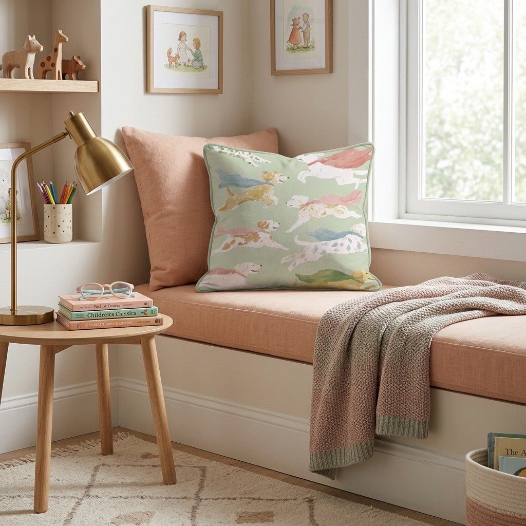 Pastel Superdogs Throw Pillow - Hillcroft Home
