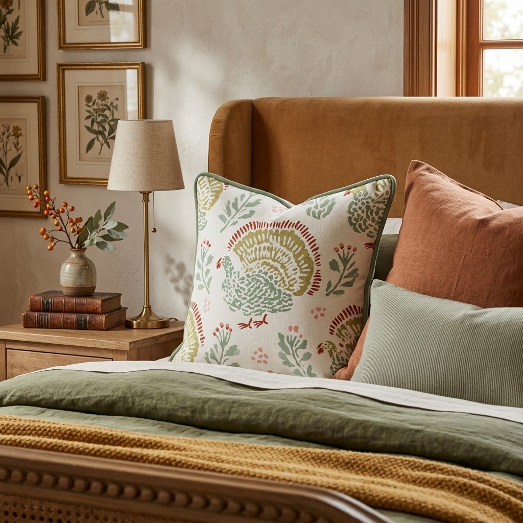 Pastel Turkey Throw Pillow - Hillcroft Home