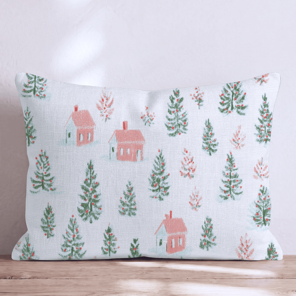 Pastel Village Peach Throw Pillow - Hillcroft Home