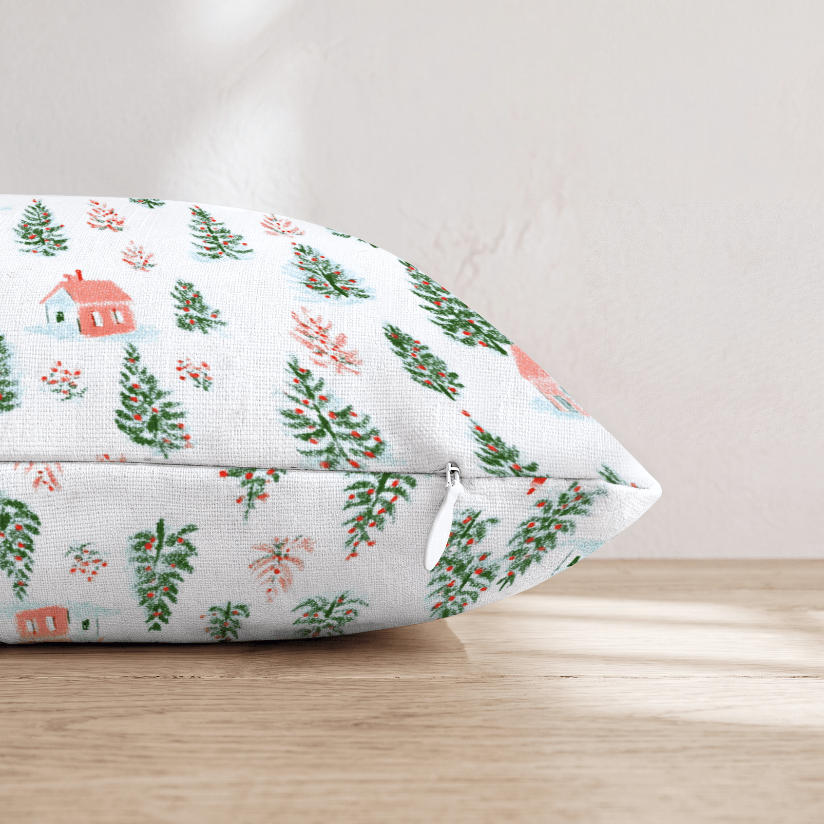 Pastel Village Peach Throw Pillow - Hillcroft Home