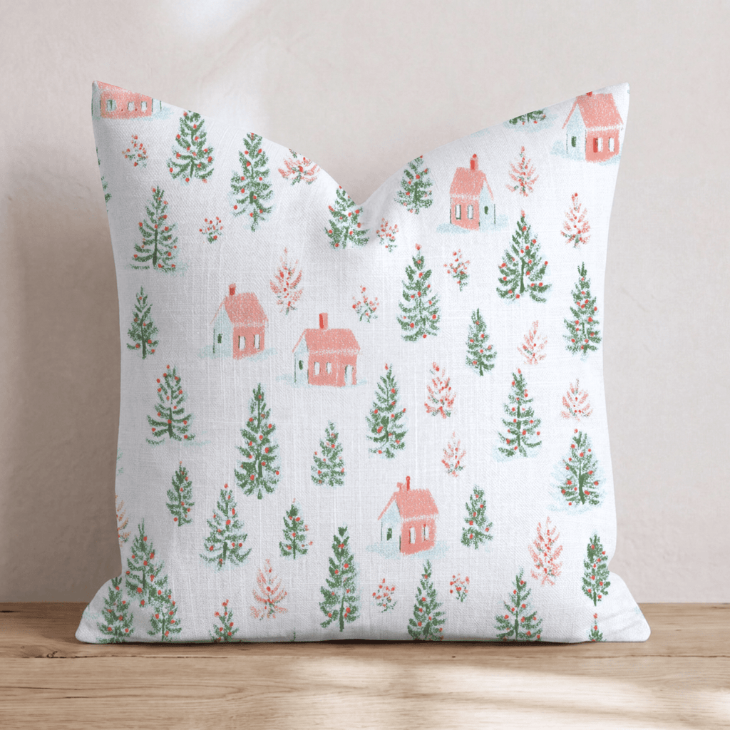 Pastel Village Peach Throw Pillow - Hillcroft Home
