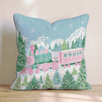 Pastel Wreath Train Throw Pillow - Hillcroft Home
